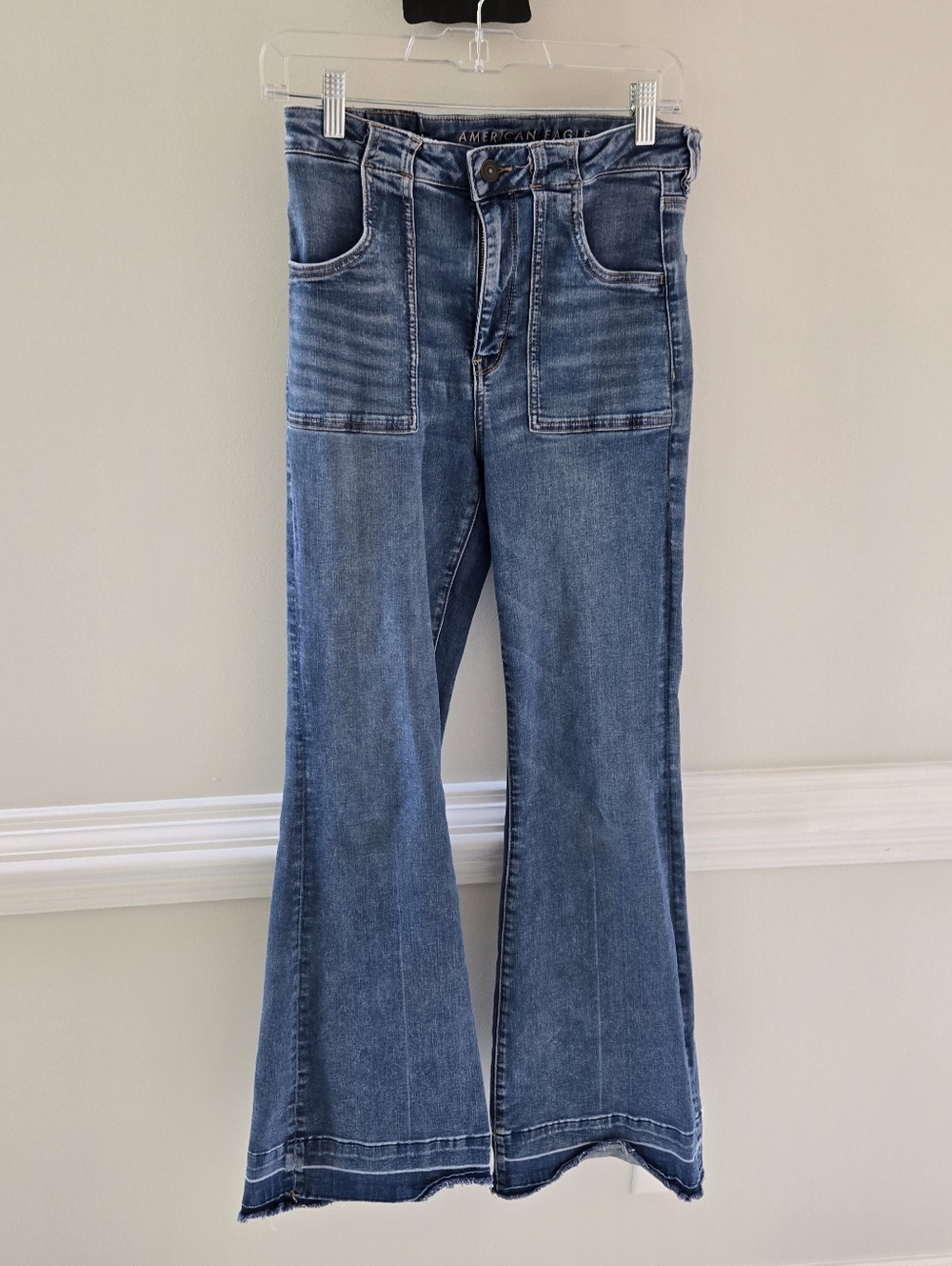 American Eagle Super Hi Rise Flare Jeans Womens Size 8 Regular